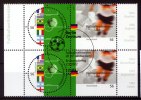 BRD 4 x 56 cent BRD, Mi-Nr. 2258/9 <i>Fußballweltmeister im 20 Jhdt</i>, Ersttagsstempel Berlin -
