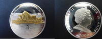 Cook Islands 10 Dollars sculpture coin, 10 Dollars "german reunification", like scan, with capsule -