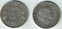 Schweiz 20 Rappen Switzerland, 20 Rappen 1907 B, like scan -