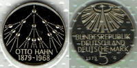 BRD 5 DM 5-DM-Gedenkmünze Otto Hahn, 1979, Cu-Ni in Original-Folie! -