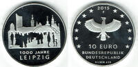BRD 10 Euro Deutschland, 10-Euro-Silbergedenkmünze, 1000 Jahre Leipzig, Spiegelglanz (PP) -