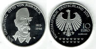 BRD 10 Euro Deutschland, 10-Euro-Silbergedenkmünze, Otto von Bismarck, Spiegelglanz (PP) -