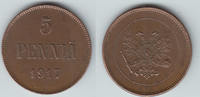 Finnland 5 Penniä 1917 Finland, 1917, 5 Penniä, nicholas II., like scan!... 6,00 EUR  plus 9,90 EUR verzending