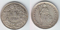 Schweiz 1/2 Franken Switzerland, silver coin, 1/2 Franken 1934 B, like scan -