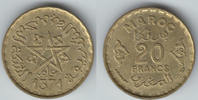 Marokko 20 Francs Morocco, 20 Francs 1952 - AH 1371, example scan -