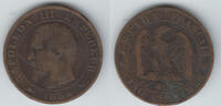 Frankreich 5 Centimes Frankreich, 5 Centimes, 1854 W, Napoleon III., Erhaltung siehe Scan! -