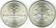 Singapur 5 Dollars singapur, 5 dollars 1973, SEAP games -