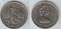St. Helena 25 Pence St. Helena commemorative coin, silver jubilee queen elisabeth II., like scan -