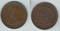 Australien Penny Australia, 1 penny coin, King George V., good VF like scan! -