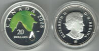 Kanada 20 Dollars Canada 20 Dollars Maple Leaf, Crystal Raindrop, coloured, with box/but NO COA -
