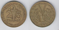 Franzöisch - Westafrika 25 Francs western africa, 25 franc 1976, like scan -
