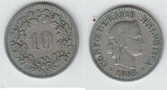 Schweiz 10 Rappen Switzerland, 10 Rappen 1885, like scan -