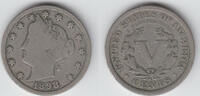 USA 5 Cents USA, liberty head 5 Cents 1883, like scan -