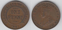 Australien Penny Australia, 1 penny coin, King George V., VF to EF, like scan! -