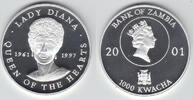 Sambia 1000 Kwacha Zambia silver commemorative coin "Lady Diana" -