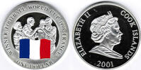 Cook Islands 1 Dollar cook islands silver coin 2002, <i>soccer world championship - france</i> -