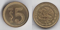 Mexiko 5 Pesos Mexico, 5 Pesos, like scan -