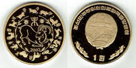 Nord-Korea 2 Won Korea-North 1 Won 2003, Year of the goat - Lunar, in capsule -