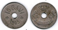 Rumänien 10 Bani Romania, coin 10 Bani, Carol I., like scan -