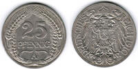 Deutsches Kaiserreich 25 Pfennig Kaiserreich, Kursmünze 25 Pfennig, 1910 A, Erhaltung siehe Scan! -