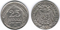 Deutsches Kaiserreich 25 Pfennig Kaiserreich, Kursmünze 25 Pfennig, 1910 D, Erhaltung siehe Scan! -