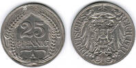 Deutsches Kaiserreich 25 Pfennig Kaiserreich, Kursmünze 25 Pfennig, 1911 A, Erhaltung siehe Scan! -