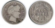 USA 10 Cents (Dime) USA, silver barber dime 1901, like scan -