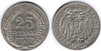 Deutsches Kaiserreich 25 Pfennig Kaiserreich, Kursmünze 25 Pfennig, 1910 A, Erhaltung siehe Scan! -