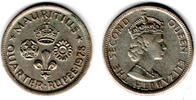 Mauritius 1/4 Rupie (1/4 Rupee) Mauritius, Quarter Rupee, Elisabeth II., like scan -