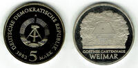 Deutsche Demokratische Republik 5 Mark DDR 1982, 5 Mark Goethes Gartenhaus Weimar, Erhaltung siehe Scan -