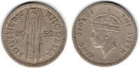Südrhodesien (Rhodesien und Nyassaland) 3 Pence (Threepence) Rhodesia, Threepence 1952, George VI. -