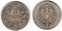 Kaiserreich 1 Mark Kaiserreich, Kursmünze 1 Mark 1874 G, 900er Silber! Erhaltung siehe Scan! -