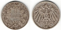 Kaiserreich 1 Mark Kaiserreich, Kursmünze 1 Mark 1893 A, 900er Silber! -