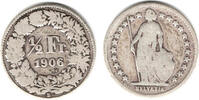 Schweiz 1/2 Franken Switzerland, silver coin, 1/2 Franken 1906, like scan -