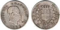 Italien 1 Lira Italien, Kursmünze 1 Lira 1863, Vittorio Emanuele II., Erhaltung siehe Scan -