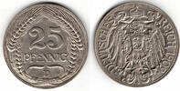 Deutsches Kaiserreich 25 Pfennig Kaiserreich, Kursmünze 25 Pfennig, 1909 D, Erhaltung siehe Scan! -