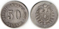 Deutsches Kaiserreich 50 Pfennig Kaiserreich, Kursmünze 50 Pfennig, 1876 C, Erhaltung siehe Scan! -