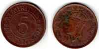 Mauritius 5 Cents Mauritius, 5 Cents 1944, george VI. -