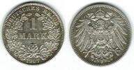 Kaiserreich 1 Mark Kaiserreich, Kursmünze 1 Mark 1907 G, 900er Silber! -
