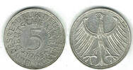 BRD 5 DM Bundesrepublik Deutschland, 5 DM Silberadler 1963 G, Erhaltung siehe Scan -