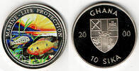 Ghana 10 Sika 2000 Ghana, Marine Life Protection, fish, multicolored Pol... 11,00 EUR  plus 9,90 EUR verzending