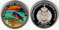 Malta - Malteser Orden 100 Liras Malta, Knights of Malta, Marine Life Protection, fish, multicolored -
