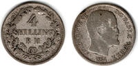 Dänemark 4 Skilling denmark 1854, 4 skilling rigsmond, frederik VII., like scan -