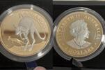 Australien 2 Dollars australia 2022, 2 ounces kangaroo, Unciruclated, gold plated, with box -