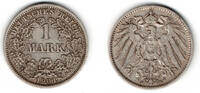 Kaiserreich 1 Mark Kaiserreich, Kursmünze 1 Mark 1901 D, 900er Silber! -