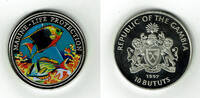 Gambia 10 Bututs 1997 Gambia commemorative coin, Marine Life Protection ... 9,90 EUR  plus 9,90 EUR verzending