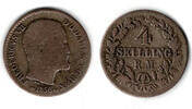 Dänemark 4 Skilling denmark silver coin, 4 Skilling, frederik VII., like scan -