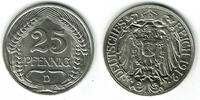 Deutsches Kaiserreich 25 Pfennig Kaiserreich, Kursmünze 25 Pfennig, 1912 D, Erhaltung siehe Scan! -