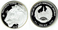 Laos 500 Kip Laos, silver coin "tiger", only with capsule -