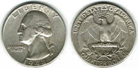 USA Quarter Dollar Quarter Dollar 1948, George Washington, like scan -